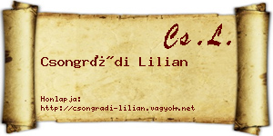 Csongrádi Lilian névjegykártya